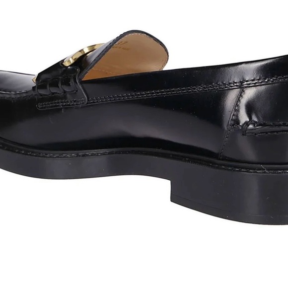 Tod's Black Loafers with Gold Chain Size 38.5 - Picture 11 of 11